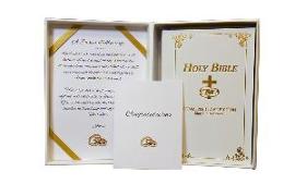 Hand-Size KJV Marriage Bible - White Keeepsake