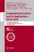 Computational Science and Its Applications – ICCSA 2019