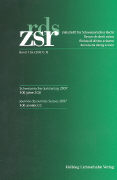 Zeitschrift für Schweizerisches Recht / Revue de droit suisse. Bd. 126 (2007) 2