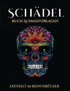 Buch Ausmalvorlagen (Schädel): Dieses Buch besteht aus 50 Malblätter, die zum Ausmalen, Einrahmen und/oder Meditieren verwendet werden können: Dieses