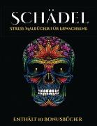 Stress Malbücher für Erwachsene (Schädel): Dieses Buch besteht aus 50 Malblätter, die zum Ausmalen, Einrahmen und/oder Meditieren verwendet werden kön