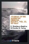 Journal of the American Oriental Society. Vol. 22, 1st Half