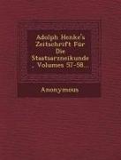 Adolph Henke's Zeitschrift Fur Die Staatsarzneikunde, Volumes 57-58