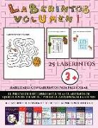 Habilidades con laberintos para preescolar (Laberintos - Volumen 1): (25 fichas imprimibles con laberintos a todo color para niños de preescolar/infan