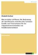 Blut ist dicker als Wasser. Die Bedeutung der Interferenzen zwischen den Systemen Familie und Unternehmen für das Organisationsverständnis von Familienunternehmen