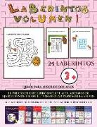 Libros para niños de dos años (Laberintos - Volumen 1): (25 fichas imprimibles con laberintos a todo color para niños de preescolar/infantil)