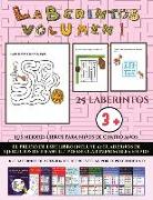 Los mejores libros para niños de cuatro años (Laberintos - Volumen 1): (25 fichas imprimibles con laberintos a todo color para niños de preescolar/inf