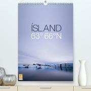 ÍSLAND 63° 66° N(Premium, hochwertiger DIN A2 Wandkalender 2020, Kunstdruck in Hochglanz)