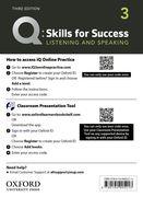 Q: Skills for Success: Level 3: Listening and Speaking Teacher's Access Card