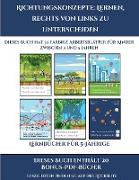 Lernbücher für 5-Jährige (Richtungskonzepte: Lernen, rechts von links zu unterscheiden): 30 farbige Arbeitsblätter. Der Preis dieses Buches beinhaltet