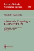Advances in Cryptology ¿ EUROCRYPT '94