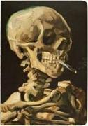 Head of a Skeleton with a Burning Cigarette, Skull, A5 Notebook