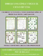 Fichas con rompecabezas para preescolar (Dibuja una línea y sigue el ciclo de vida): Este libro contiene 30 fichas con actividades a todo color para n