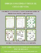 Fichas con juegos para la guardería (Dibuja una línea y sigue el ciclo de vida): Este libro contiene 30 fichas con actividades a todo color para niños