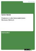 Positionen in der Literaturdidaktik: Hermann Helmers