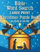 Bible Word Search Large Print Christmas Puzzle Book for Kids and Adults