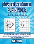 Schritt für Schritt Zeichenbuch (Raster zeichnen für Kinder - Cartoons): Dieses Buch bringt Kindern bei, wie man Comic-Tiere mit Hilfe von Rastern zei