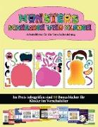 Arbeitsblätter für die Vorschulerziehung: (20 vollfarbige Kindergarten-Arbeitsblätter zum Ausschneiden und Einfügen - Monster)