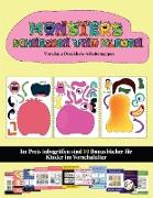 Vorschule Druckbare Arbeitsmappen: (20 vollfarbige Kindergarten-Arbeitsblätter zum Ausschneiden und Einfügen - Monster)