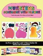Vorkindergarten Druckbare Arbeitsblätter: (20 vollfarbige Kindergarten-Arbeitsblätter zum Ausschneiden und Einfügen - Monster)
