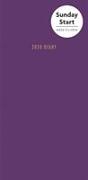 Sunday Start Purple Soft Touch Slim Diary 2020