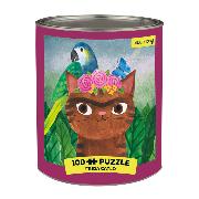 Frida Catlo Artsy Cats 100 Piece Puzzle Tin