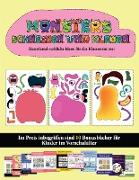 Kunsthandwerkliche Ideen für das Klassenzimmer: (20 vollfarbige Kindergarten-Arbeitsblätter zum Ausschneiden und Einfügen - Monster)
