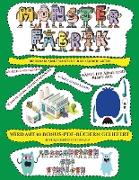 Druckbare Arbeitsblätter für den Kindergarten: Ausschneiden und Einfügen -Monsterfabrik
