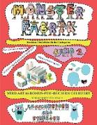 Druckbare Arbeitsblätter für den Kindergarten: Ausschneiden und Einfügen -Monsterfabrik Band 2