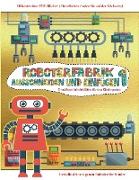 Druckbare Arbeitsblätter für den Kindergarten: Ausschneiden und Einfügen - Roboterfabrik Band 1