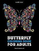 Butterfly Coloring Book For Adults: Black Background