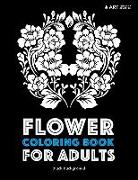 Flower Coloring Book For Adults: Black Background