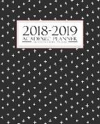 2018-2019 Academic Planner: Weekly & Monthly Student & Teacher Edition: Modern Black & White Cross Pattern with Coral (August 1, 2018 to July 31