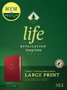 NLT Life Application Study Bible, Third Edition, Large Print (Red Letter, Leatherlike, Berry, Indexed)