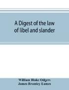 A digest of the law of libel and slander