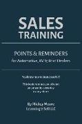 Sales Training: Points & Reminders for Automotive. RV and Boat Dealers