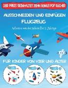 Arbeiten mit der Schere für 3-Jährige: Ausschneiden und Einfügen - Flugzeug