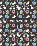 2018-2019 Studentenplaner - Schülerkalender - Studentenkalender: August 2018 - Juli 2019: 19 x 23 cm: Einhorn und Donuts