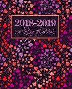 2018-2019 Weekly Planner: Portable Format 7.5x9.25 (19x23cm): August 1, 2018 to December 31, 2019: 17 Months: Lavender Purple, Blush Peach, Hot