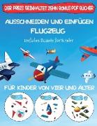 Einfaches Basteln für Kinder: Ausschneiden und Einfügen - Flugzeug