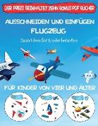 Bastelideen für Kinder herstellen: Ausschneiden und Einfügen - Flugzeug