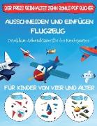 Druckbare Arbeitsblätter für den Kindergarten: Ausschneiden und Einfügen - Flugzeug