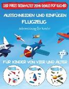 Scherenübung für Kinder: Ausschneiden und Einfügen - Flugzeug