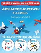 Kindergarten-Arbeitsheft: Ausschneiden und Einfügen - Flugzeug