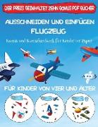 Kunst und Kunsthandwerk für Kinder mit Papier: Ausschneiden und Einfügen - Flugzeug