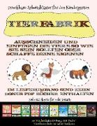 Druckbare Arbeitsblätter für den Kindergarten: Tierfabrik - Ausschneiden und Einfügen