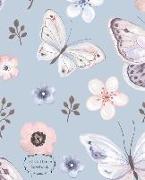 Dot Grid Paper Notebook: Floral Butterfly: 7.5 x 9.5 Dot Grid Journal, 170 Pages