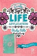 NLT Girls Life Application Study Bible (Leatherlike, Teal/Pink Flowers)