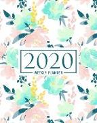 2020 Weekly Planner: January 1, 2020 to December 31, 2020: Weekly & Monthly View Planner, Organizer & Diary: Mint Watercolor Flowers 778-8
