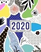 2020 Weekly Planner: January 1, 2020 to December 31, 2020: Weekly & Monthly View Planner, Organizer & Diary: Abstract Design in Green & Tea